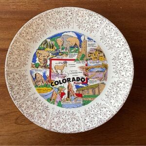 Vintage Colorado State Collectible Souvenir Commemorative Plate 9 Inch